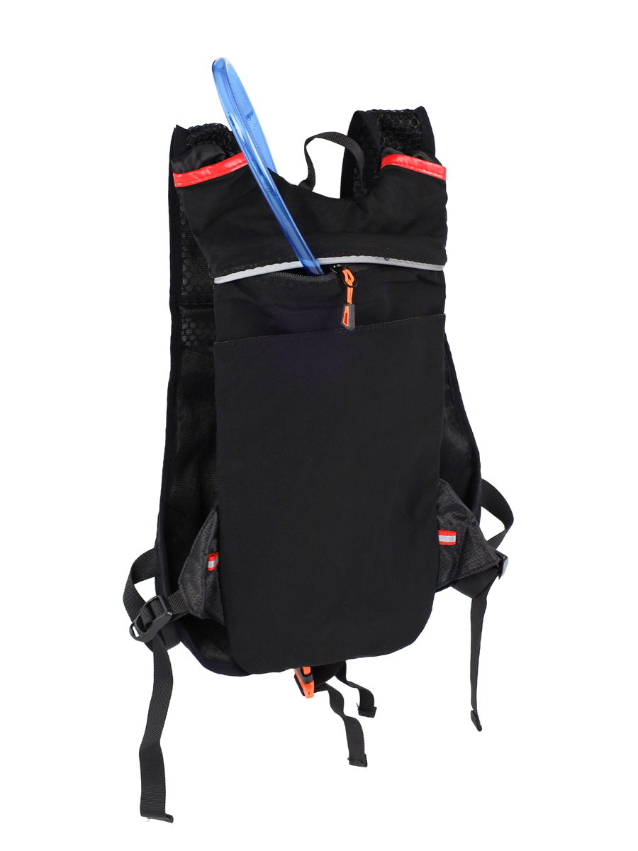 Рюкзак с диспенсером спортивный COMIRON PATAGONIA отсек для воды на молнии, карман для бутылки. Гидратор. Черный-красный /уп 30/