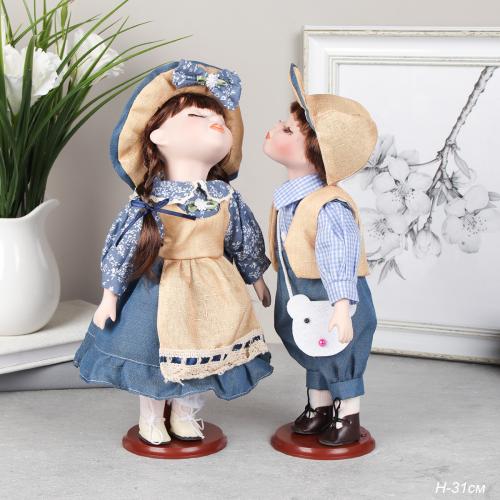 Сувенир коллекционный 2 штуки набор 30 см / 1215-5 /уп 24/синее платье