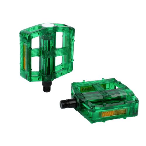 Педаль BMX MIXIEER MX-P642, 9/16 резьба, PP корпус, сталь. подшипник, 115х98мм, с рефлектором, 2S ось, green, 1 пара /уп50/