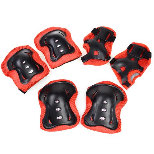 Защита для катания на роликах и велосипеде 6 предметов. 6-18лет / Yan-Fat-R /уп 100/ красный