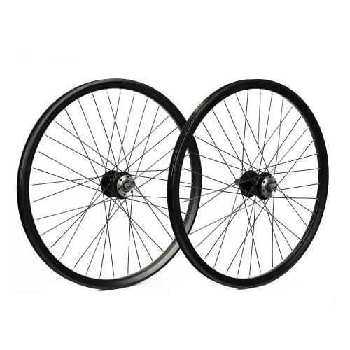 Комплект колес, 24 дюймов в сборе заднее и переднее алюминиевый обод 36 спиц под трещетку 135 mm BR24R-AL,чёрное / уп 5 /