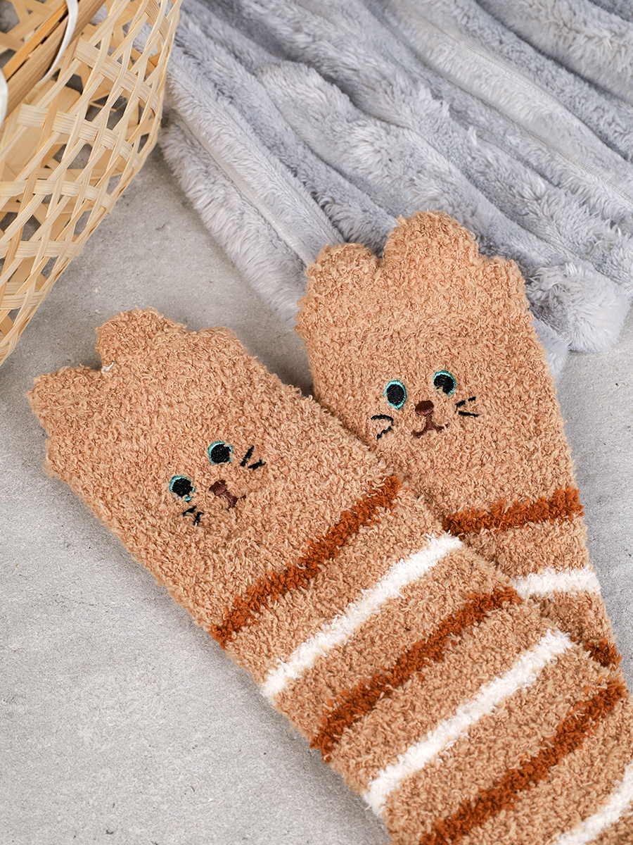 Носки женские флисовые р. 35-40 Лапки новогодний №3 / MNZ-16/3 /уп 12 /700654