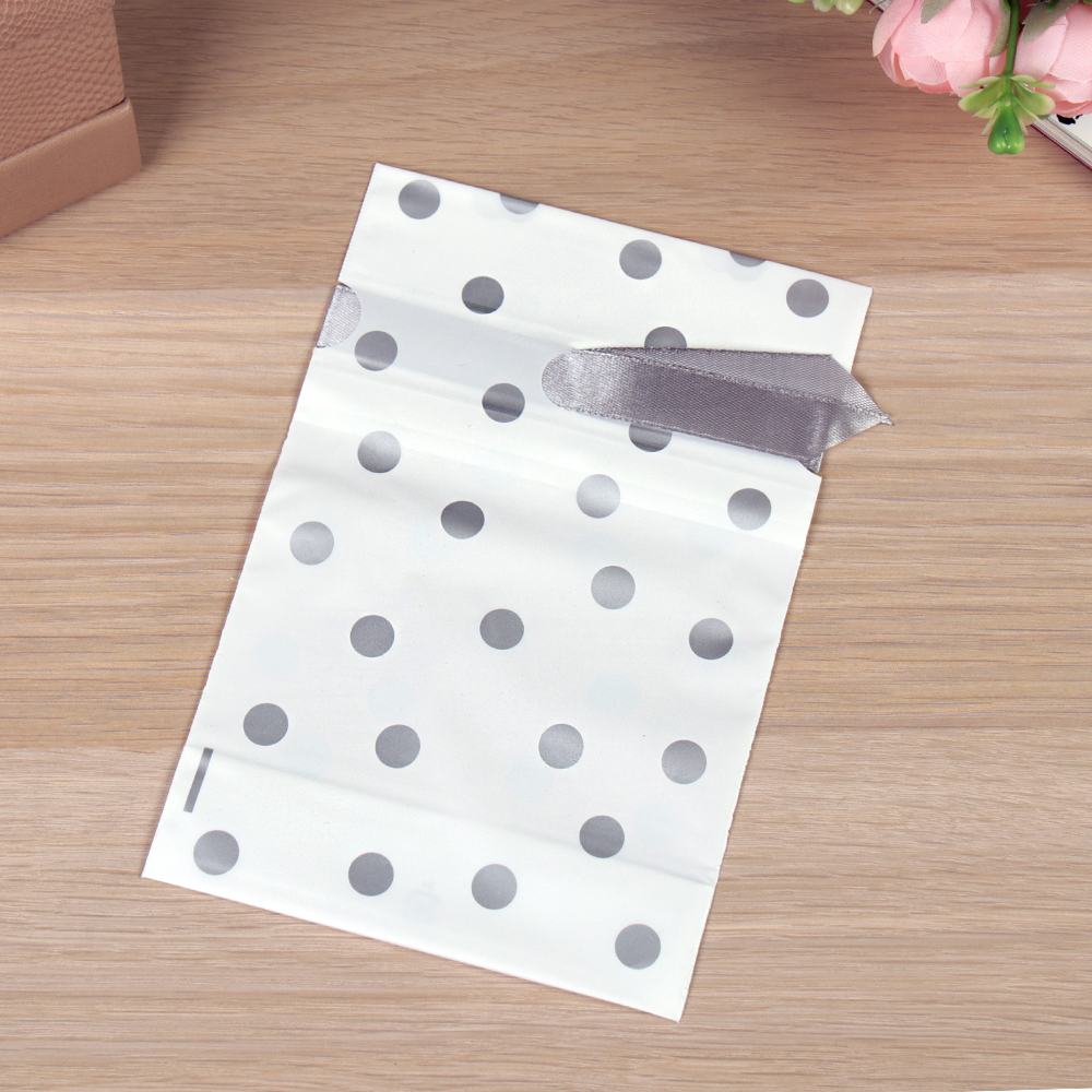 Мешочек подарочный набор 50 штук 15х23 см Серые точки / YI1523-1 /уп 30/120/