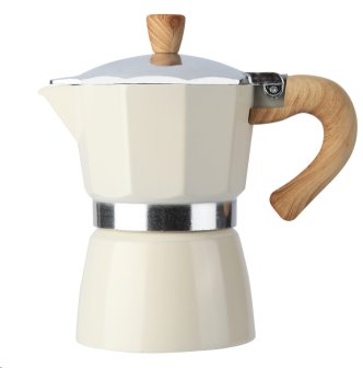 Кофеварка гейзерная 300 мл 6 чашек Белая / DX300-541 /уп 36/