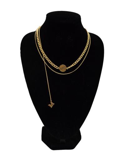 Колье многослойное Цепь 40 см / GTP-23 /уп 12/золото