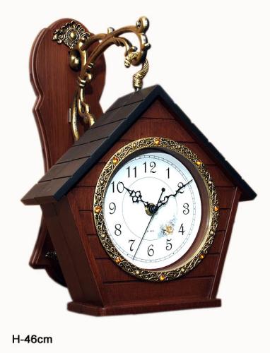 Часы настенные двухсторонние Домик 46 см / 9201 /уп 6/коричневые