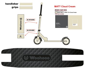 Самокат 2-х колесный Woohooo Vibex / колеса 200мм / Desert Dune / уп 4