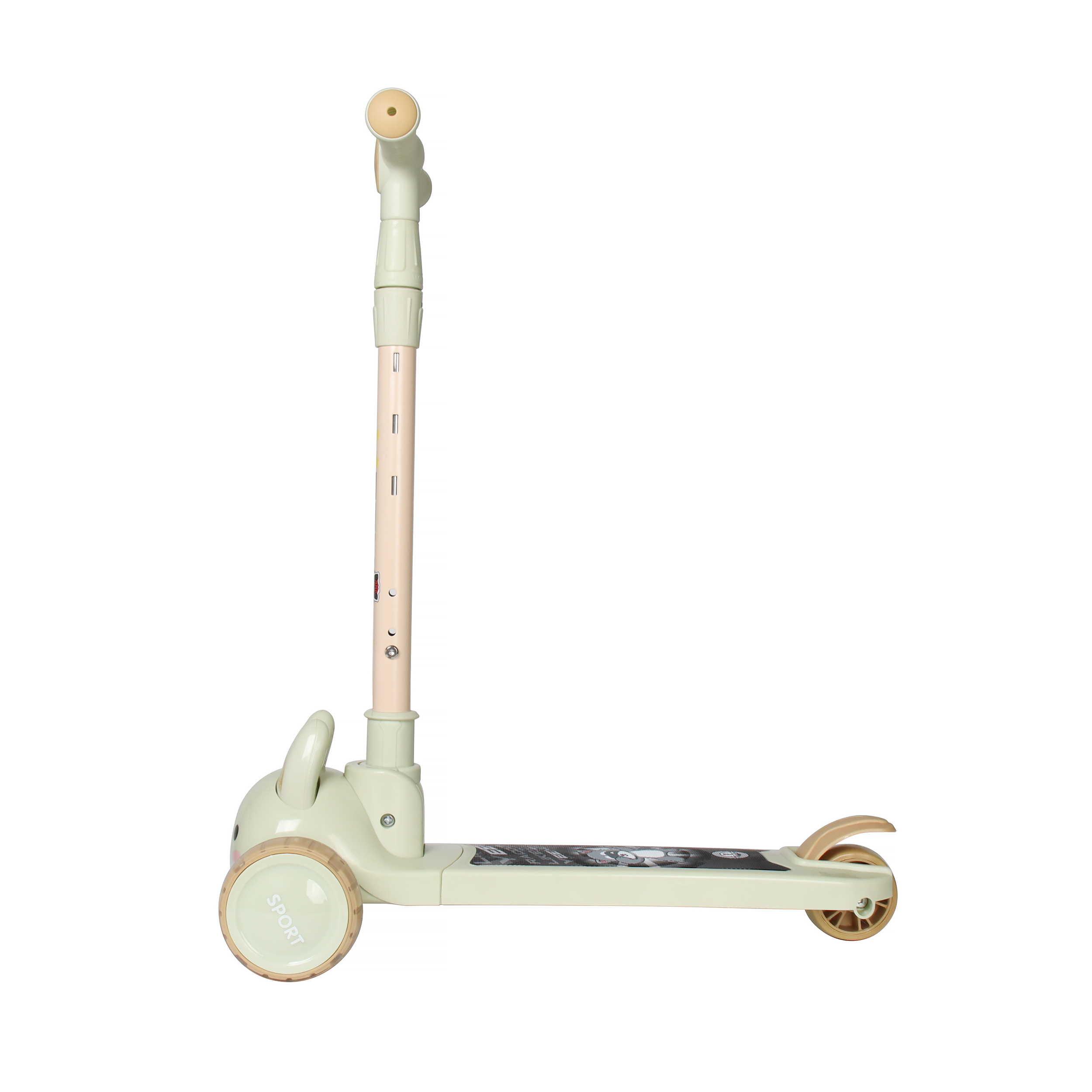 Самокат 3-х колесный COMIRON Yeenot Зайчик / JLBB-808 no seat /уп 8/ зеленый