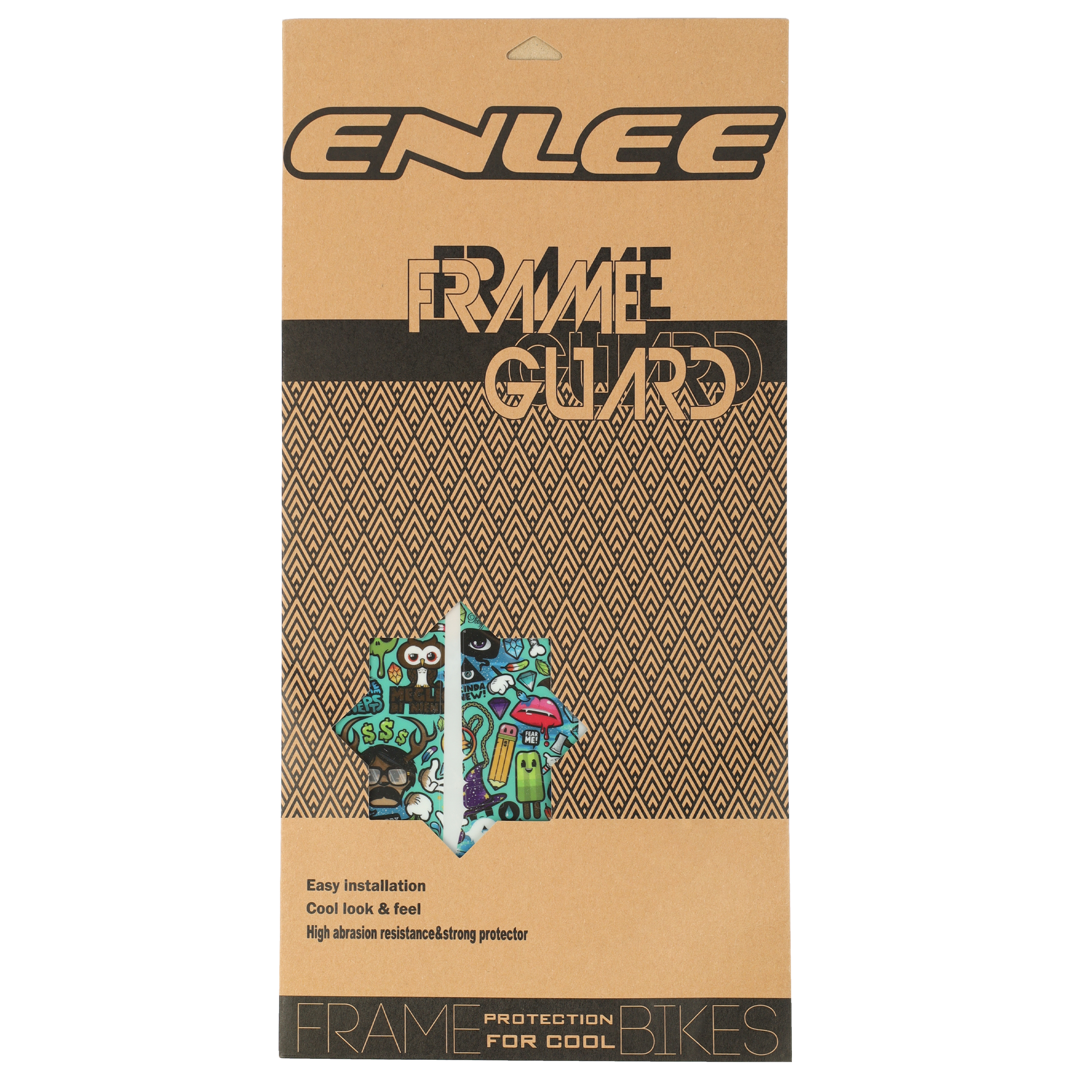 Защита рамы. Стикеры термопластик TPU. ENLEE. Комплект 10 стикеров. 200 микрон. Cartoon style