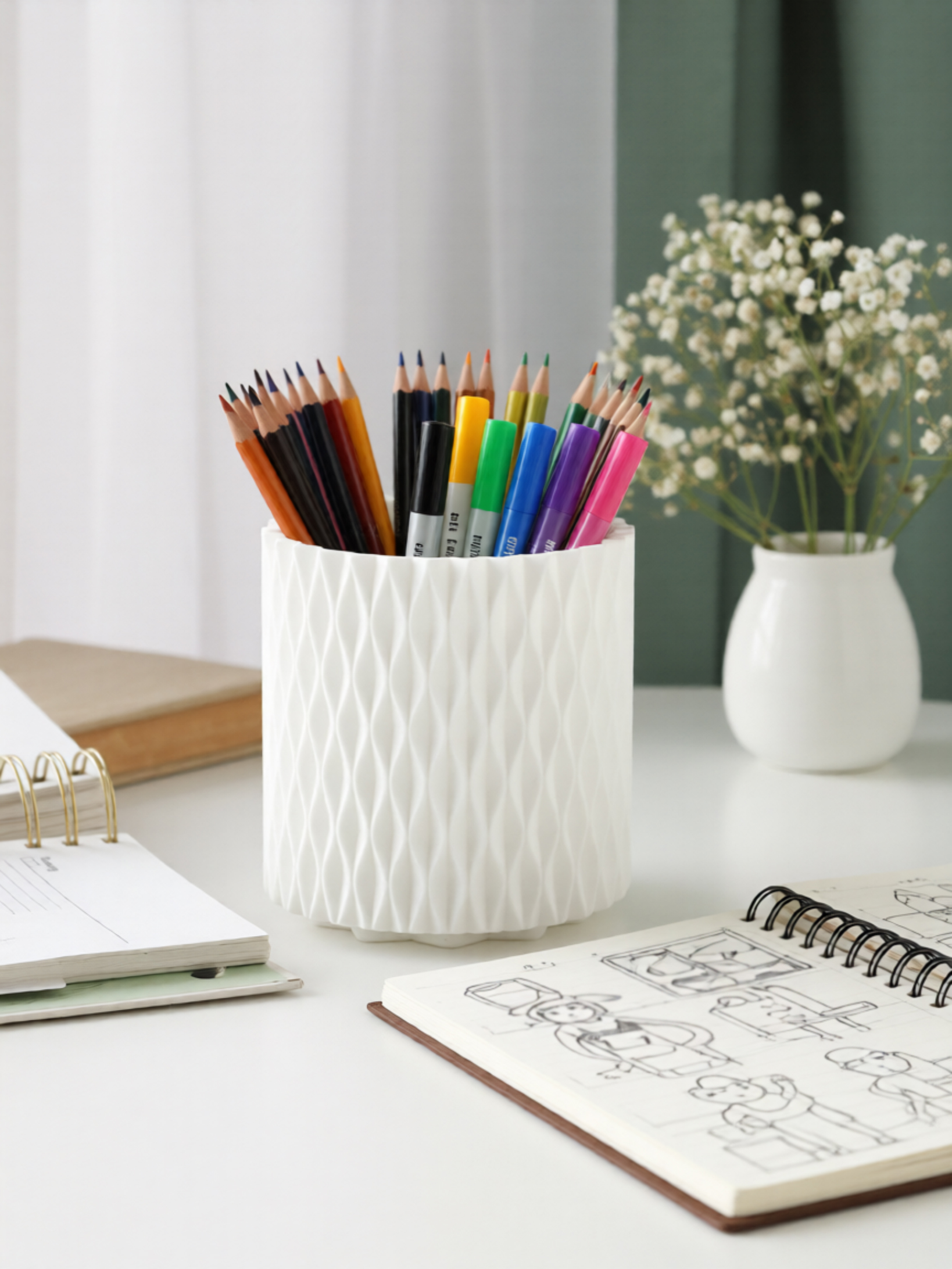 Органайзер подставка 12 см белый / K-011 /уп 96/вращающийся