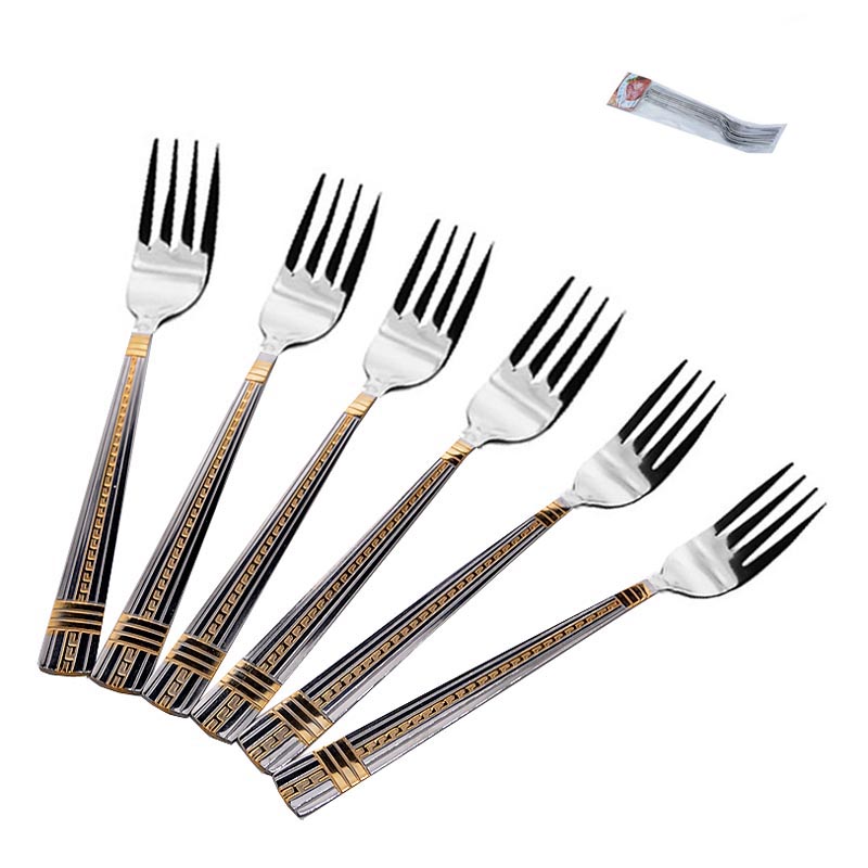 Вилка столовая 6 штук Золото Орфей Глянец / V-52-G /DB01-2 /уп 100/ 0.38