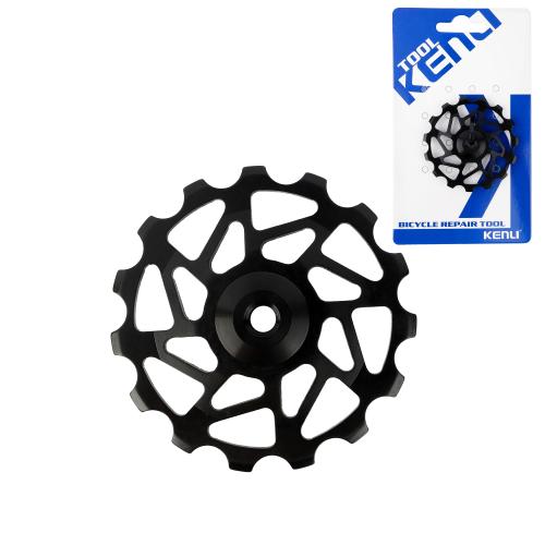 Ролик натяжителя заднего переключателя 15T . Алюминиевый. KENLI /KL-4011H/ черный/ уп100/