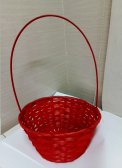 Корзина плетеная красная / A-995/3 /2 ср бол ручка отдельно
