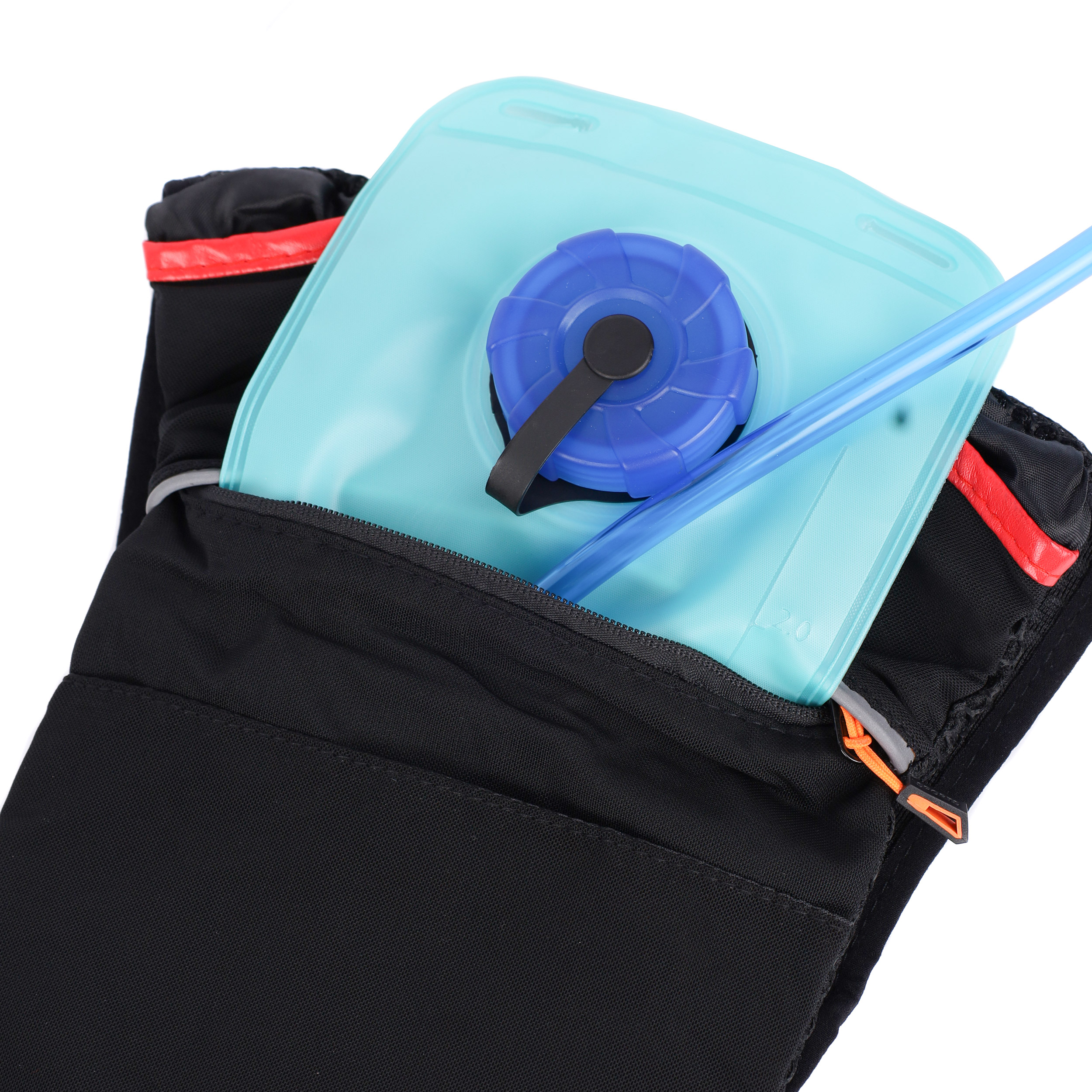 Рюкзак с диспенсером спортивный COMIRON PATAGONIA отсек для воды на молнии, карман для бутылки. Гидратор. Черный-красный /уп 30/