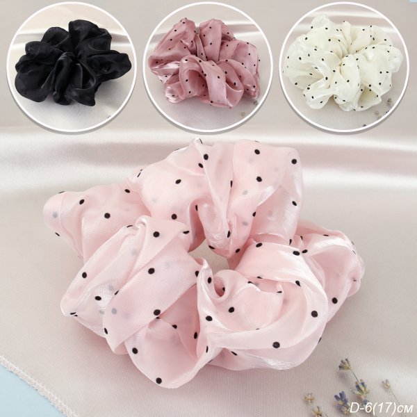 Резинка для волос / 699 /уп 120/40черный горох+40 розовый горох+40 белый горох