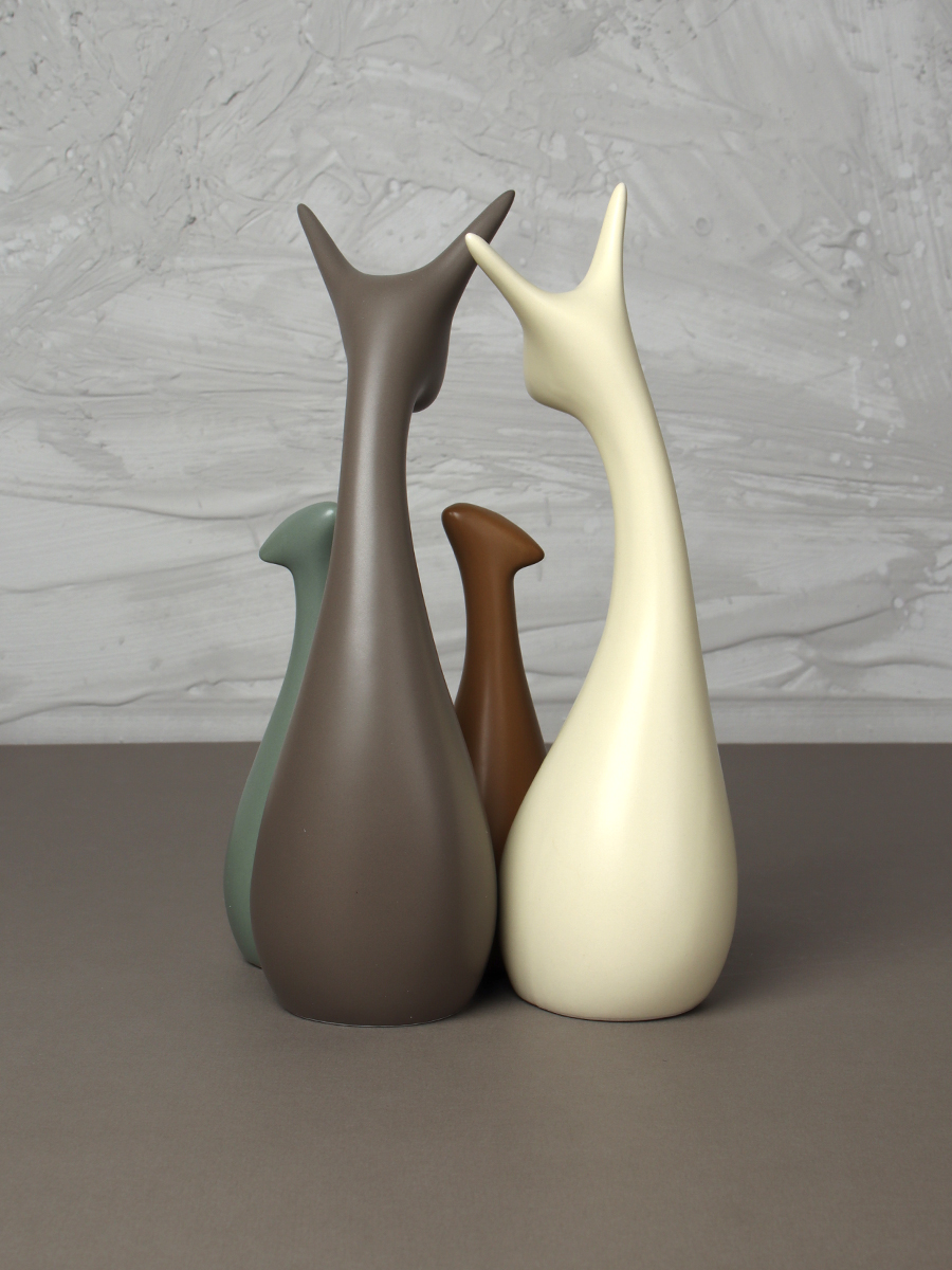 Статуэтка Кошка набор 4 штуки / JIN-02 /уп 18/