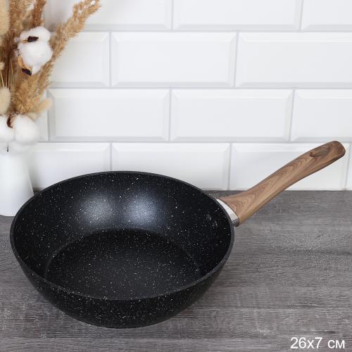 Сковорода - Сотейник 26х8 см антипригарное гранит /индукция/ RSD-45 /уп 24/ 0,738/  Soft Touch/ 716121