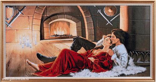 Картина гобелен 50х100 У камина / M013 / KS4020-2 / 