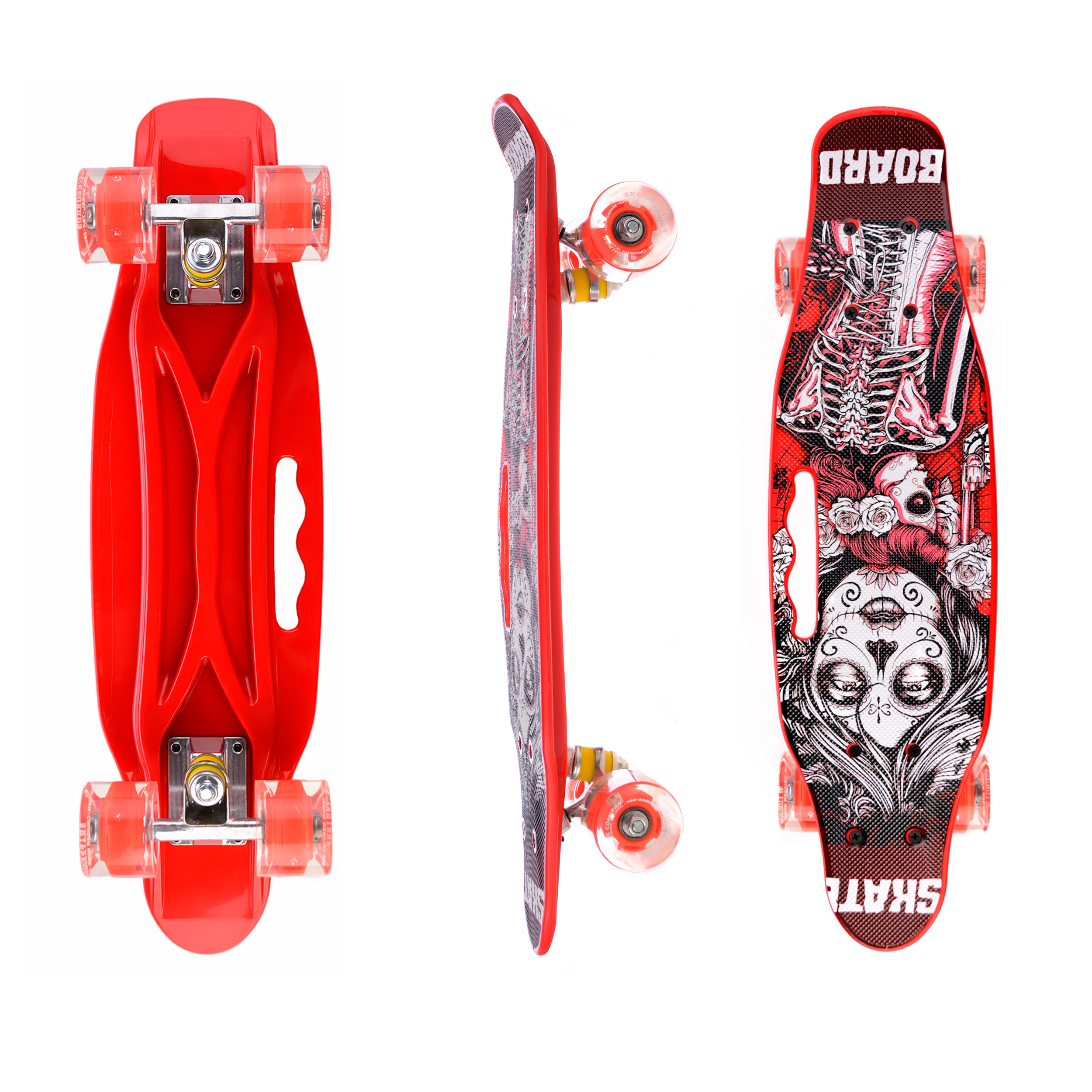 Лонгборд / GT128+06 /уп 8/ граффити Шут, светятся колеса