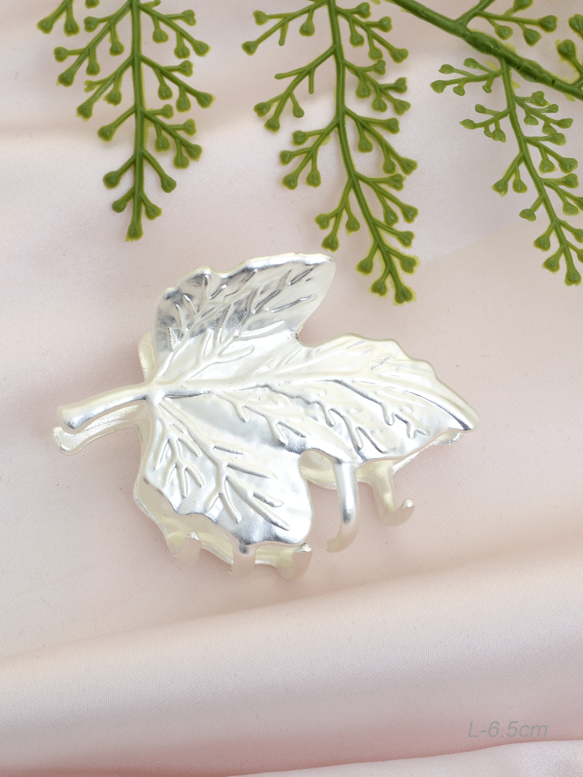 Крабик для волос 6,5 см Лист / GTJ-11 /уп 12/металл/микс