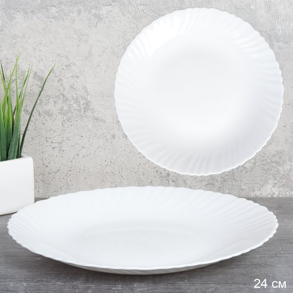 Тарелка обеденная 240 мм Классика белая / LHP-95 (WHITE) /уп 6/ 36/ 