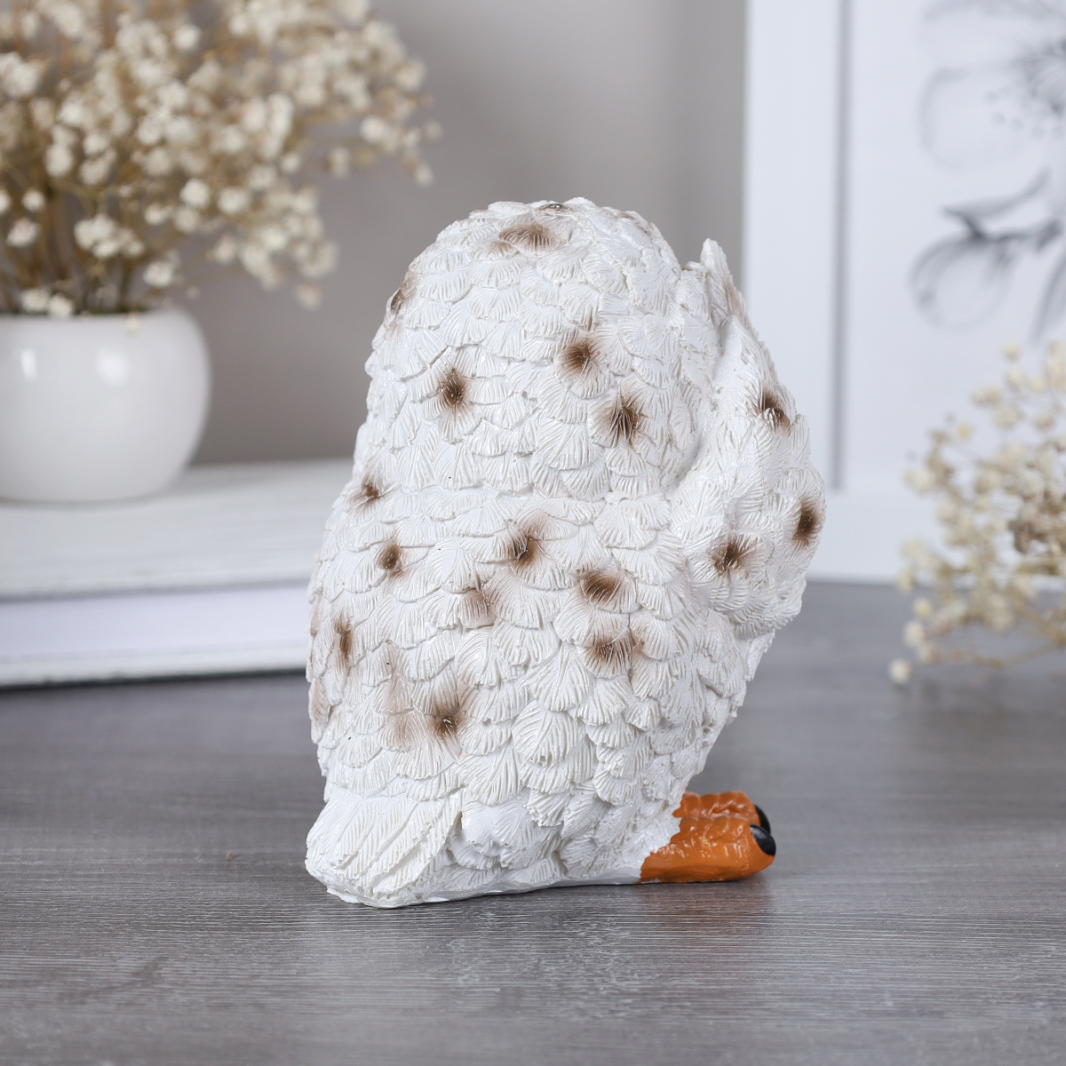 Фигурка Сова не вижу не слышу не говорю 14 см / KY-11-2 /уп 60/белая