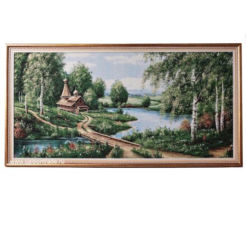 Картина гобелен 50х100 Церквушка на берегу / E059/ KS4020-1 / 