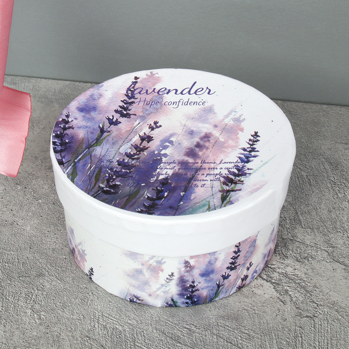 Коробка подарочная круглая 10х10 см / S139-SY623 /уп 12/216/лаванда