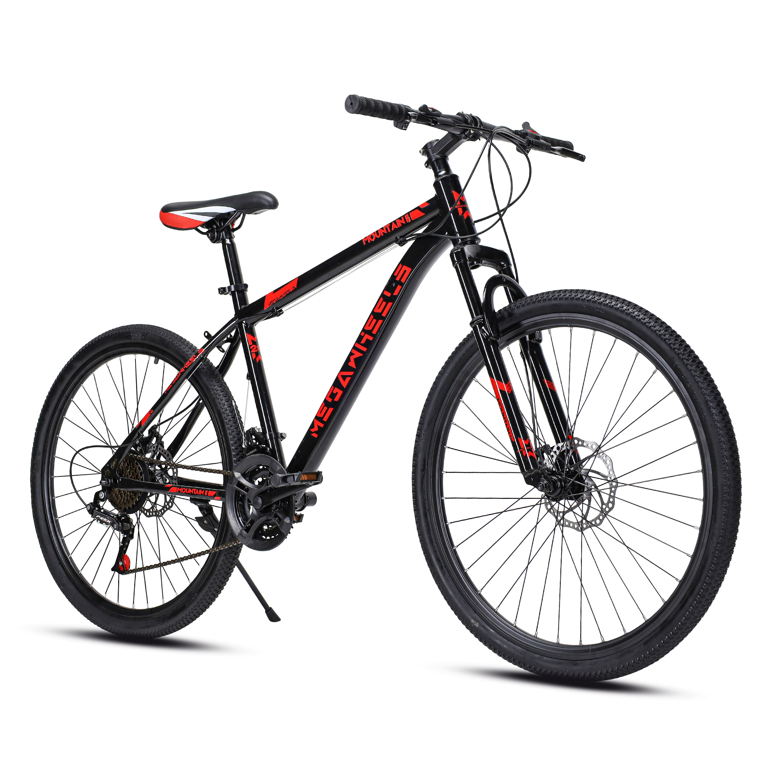 Велосипед 26" рама 17" 21sp MEGAWHEELS MOUNTAIN II чёрный-красный