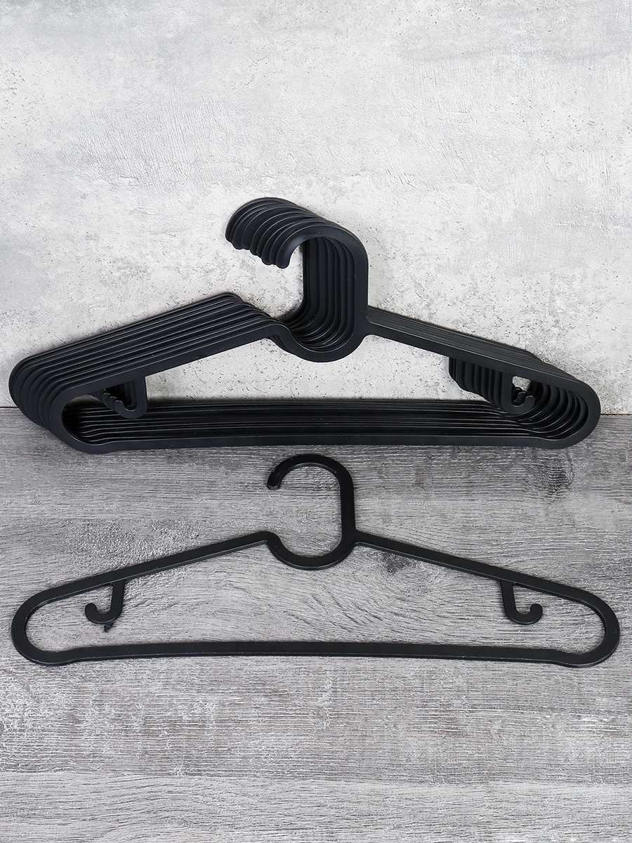 Вешалка для одежды 10 штук набор / DS-13 /уп 30/ черная