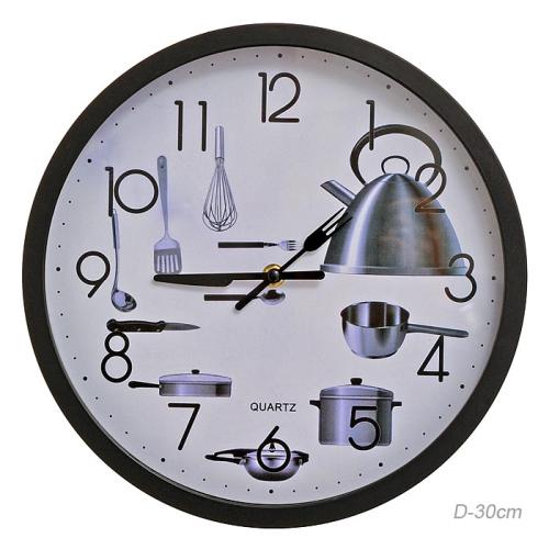 Часы настенные Кухня 30 см / 501-2 /уп 30/черный