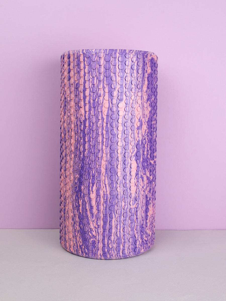 Ролик массажный спортивный Woohooo СELL 30x15/ фиолетово-розовый /уп10