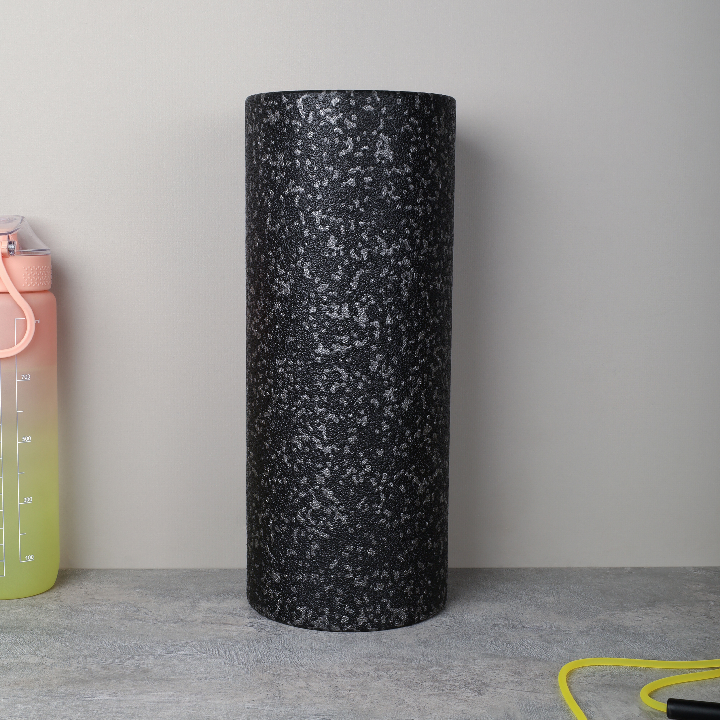 Набор массажный для МФР 5в1 / Ролик 37Х15 / мяч 8см /двойной мяч 16Х8 / массажный конус 9.8Х8  / массажная полусфера 9.8Х4.5 / Black+ Gray /уп 12