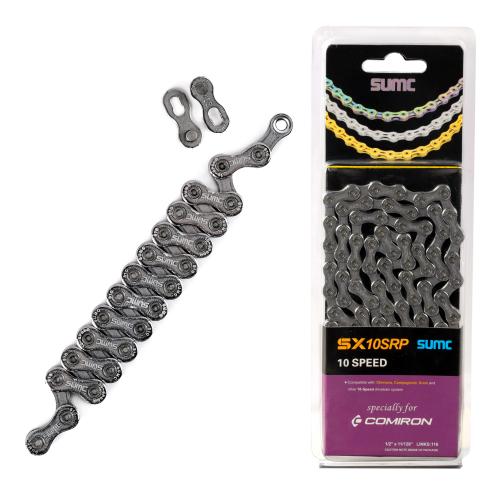 Велосипедная цепь SUMC 10 speed SX10SRP 1/2"x11/128" 116L супер антикоррозионная защита 800 часов ГОСТ 30442-97 ISO 9633 /уп 50/