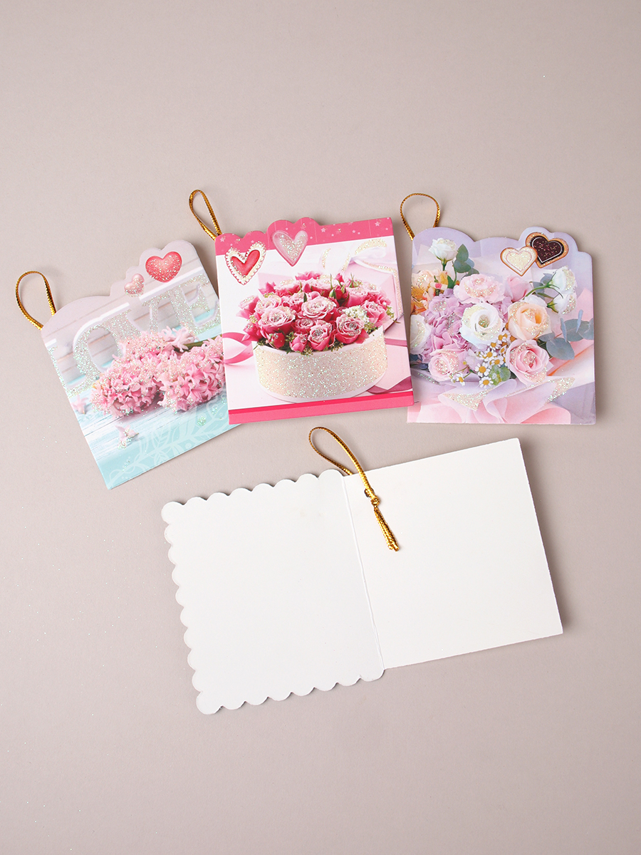 Открытка набор 160 штук Цветы / DE-707 /уп 25/