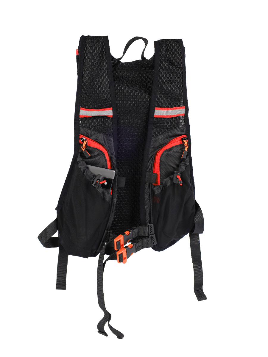 Рюкзак с диспенсером спортивный COMIRON PATAGONIA отсек для воды на молнии, карман для бутылки. Гидратор. Черный-красный /уп 30/