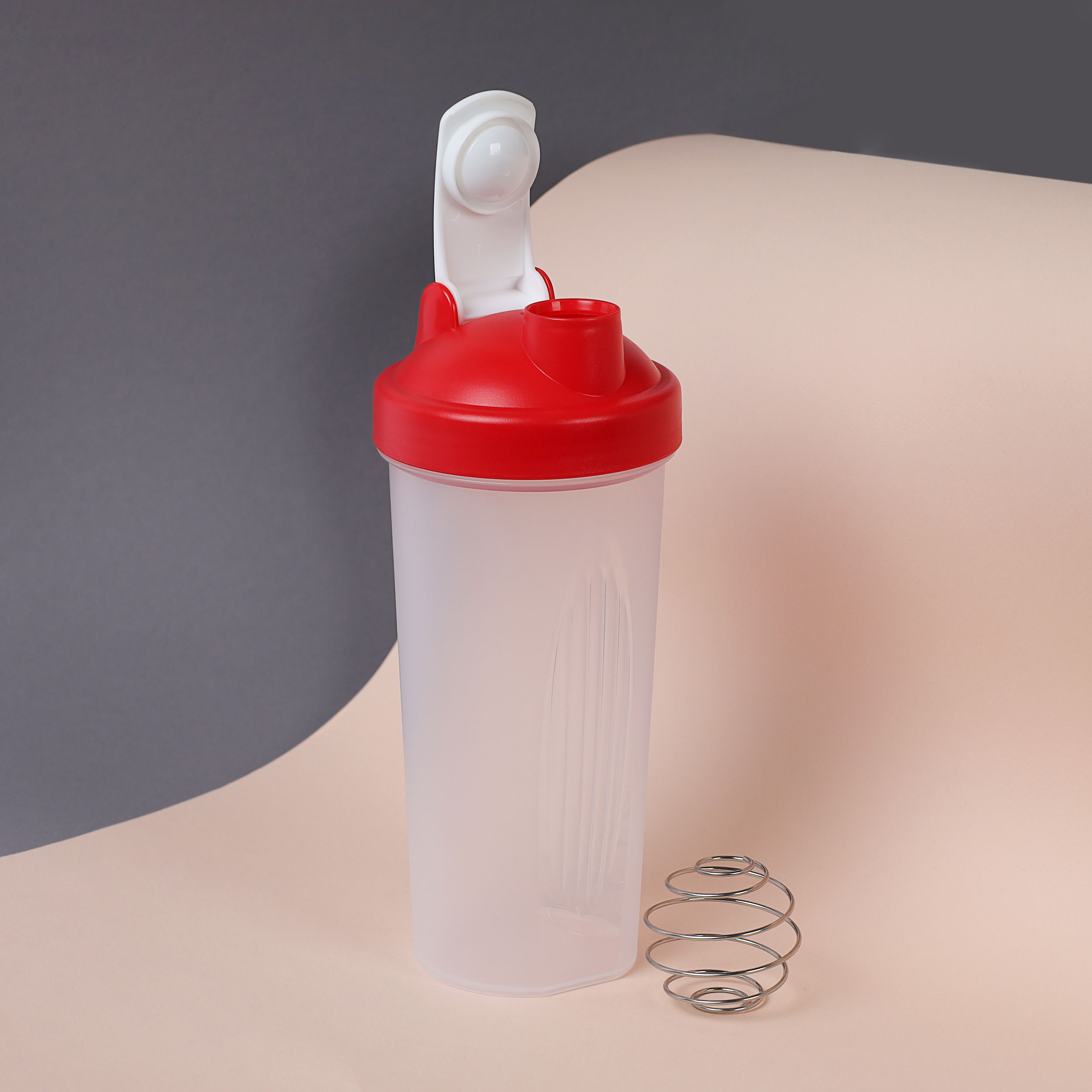 Бутылка/Шейкер SHAKER SHS-600 бело-красная, для спортивного питания 600ML/уп72