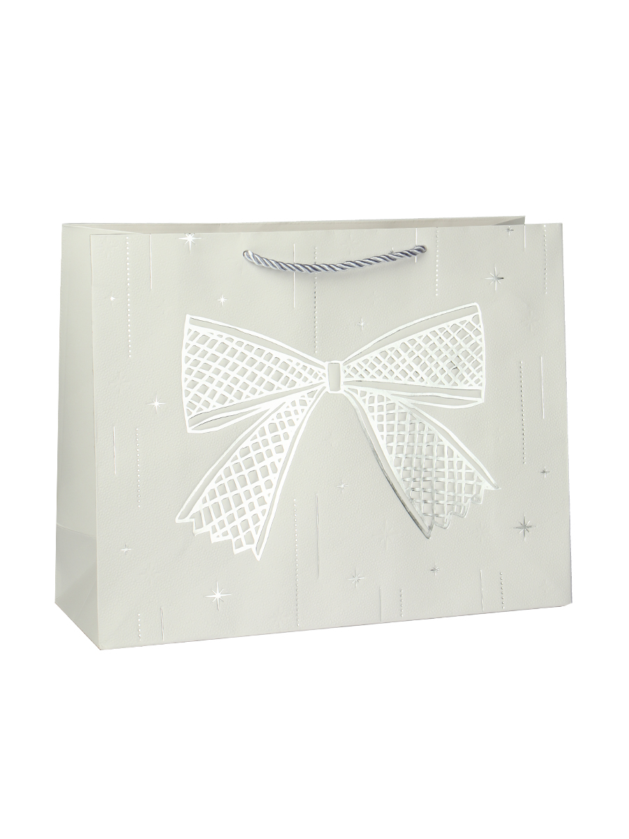 Пакет подарочный 32х25х11 Бант / 10551-E /уп 12/480/ 210 г микс