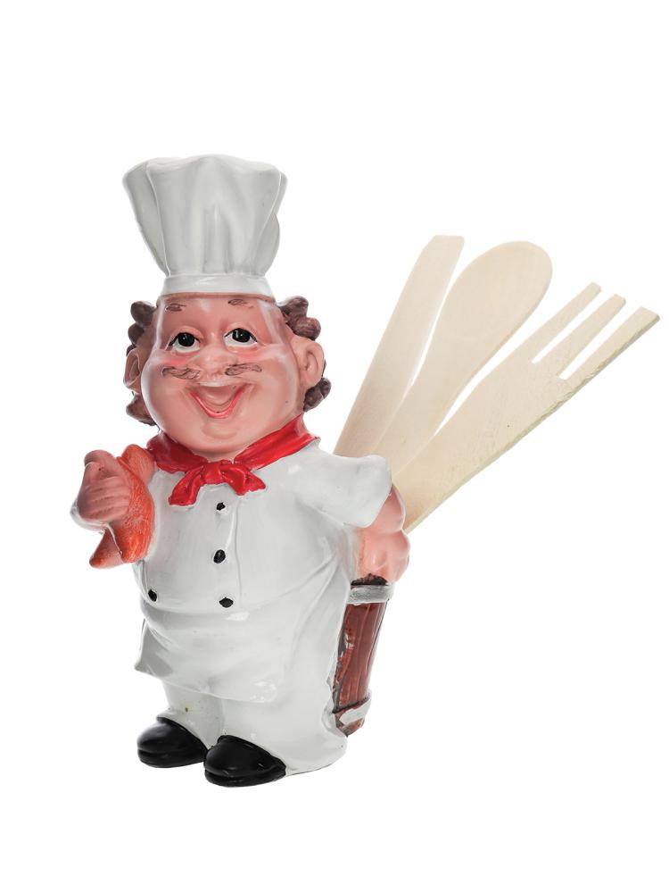 Набор кухонных принадлежностей 3 предмета на подставке 22 см Повар / 6181 /уп 48/