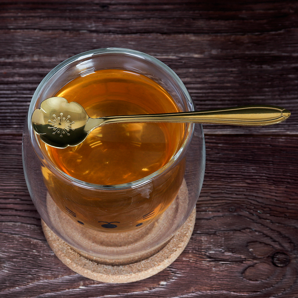 Ложка чайная золото Цветочек / MJ016 /G-476 /уп 100 /