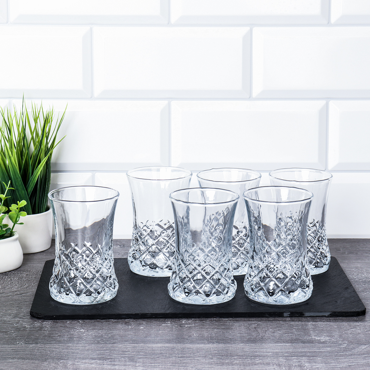 Стакан 150 мл 6 штук KENZU для чая / 281 /уп 8/ восточная форма