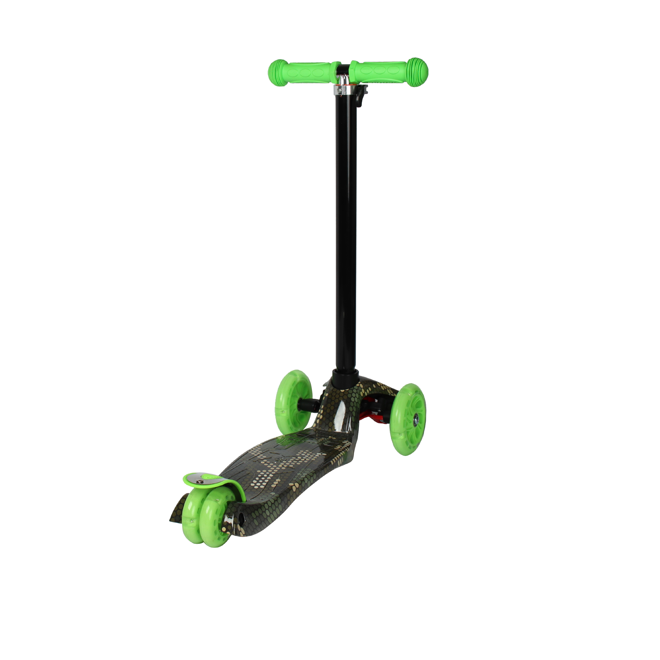 Самокат трехколесный для детей от 3-х лет Yeenot GT4108P56, нагрузка до 50кг, вес 2.3кг, светящиеся колёса PU116мм, цвет хакки 3 БК/уп10