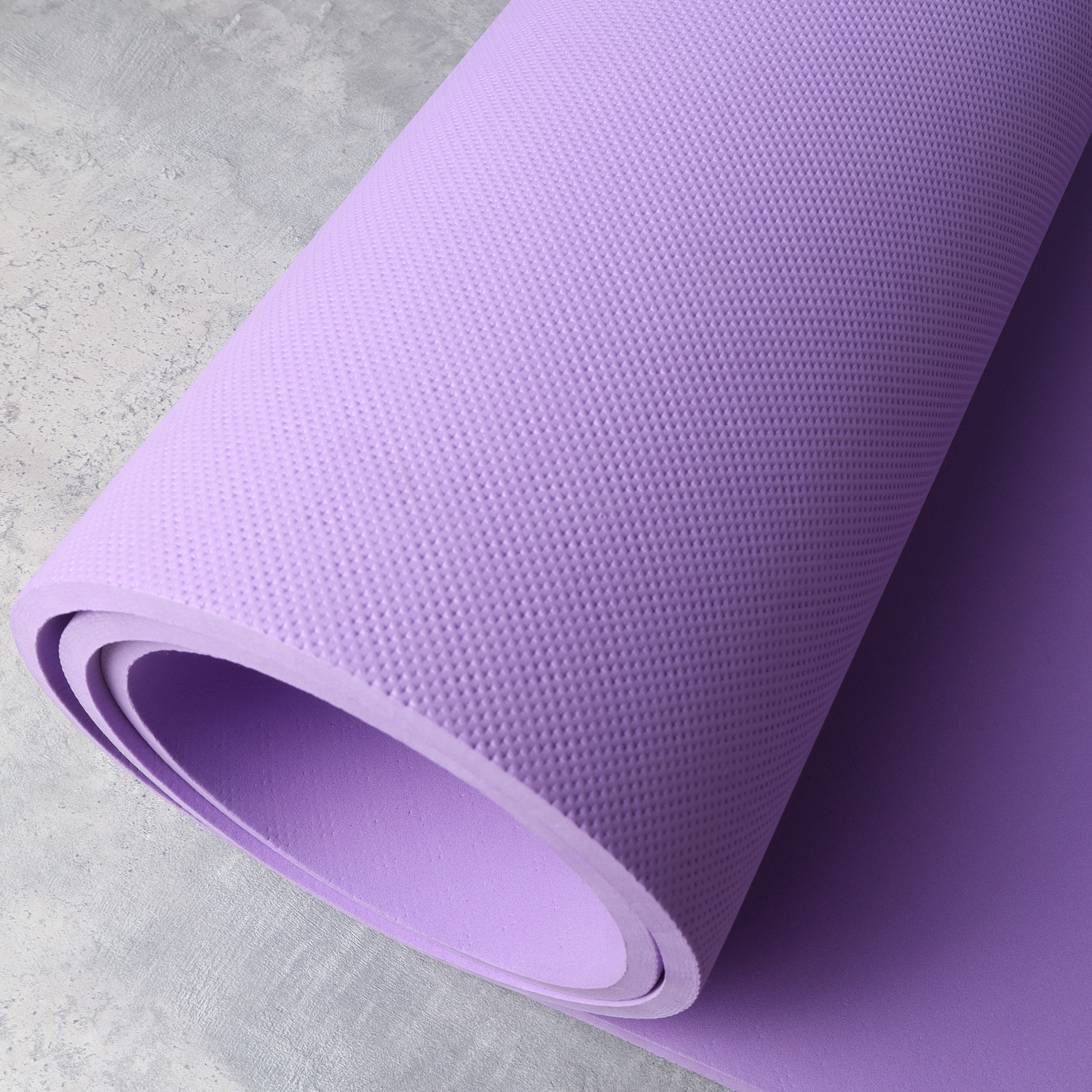 Коврик для йоги и фитнеса спортивный гимнастический EVA 8мм. 173х61х0,8 цвет: фиолетовый / YM-EVA-8V / уп 20