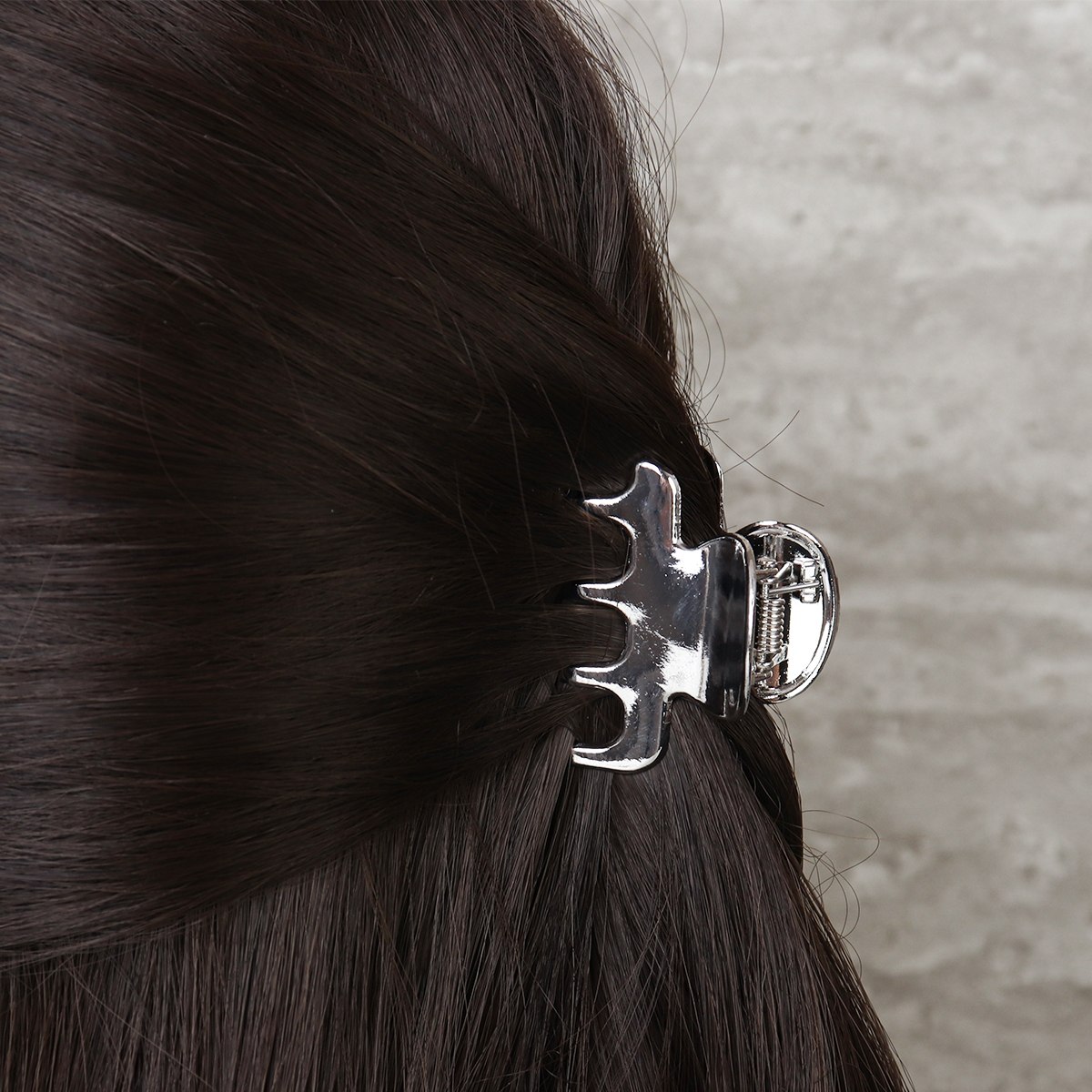 Заколка-краб для волос 4,5 см / XY2415-13 /уп 20/металл/серебро