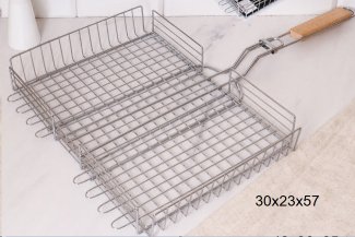 Решетка - гриль глубокая 30х23х57 см Хром / RGX-3023 /уп 24/ 0,54