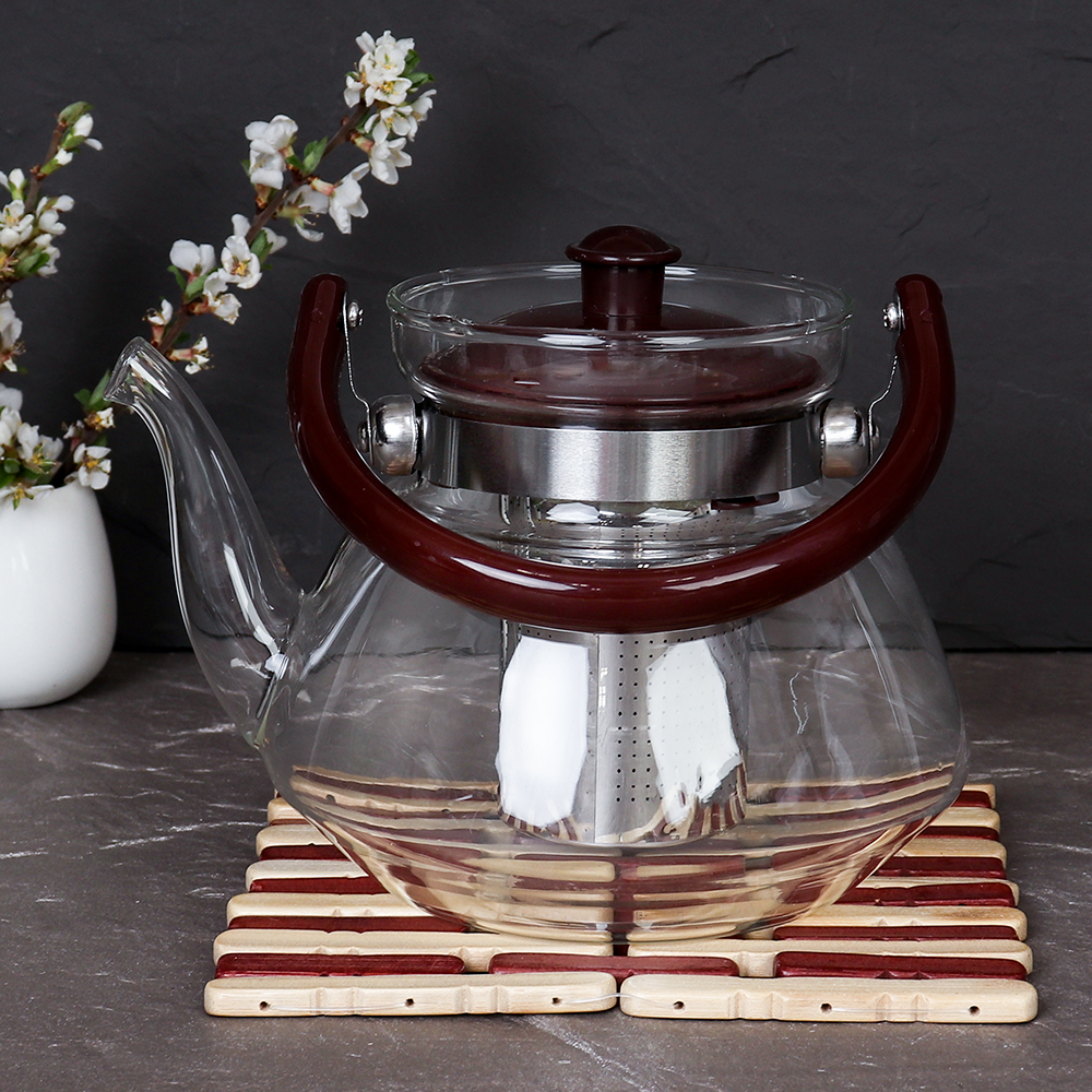 Чайник 1200 мл жаропрочное стекло / YG-0332 /уп 24/