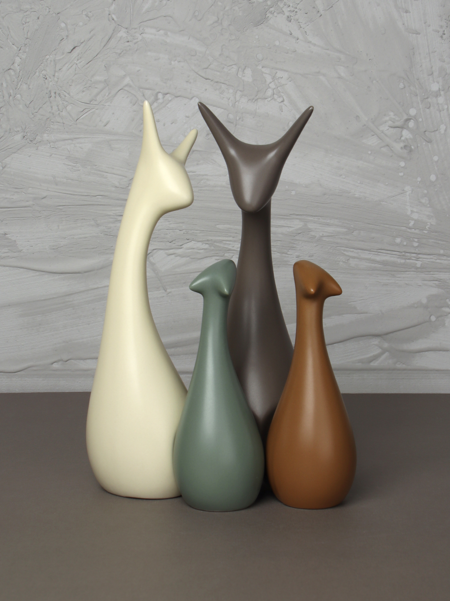 Статуэтка Кошка набор 4 штуки / JIN-02 /уп 18/