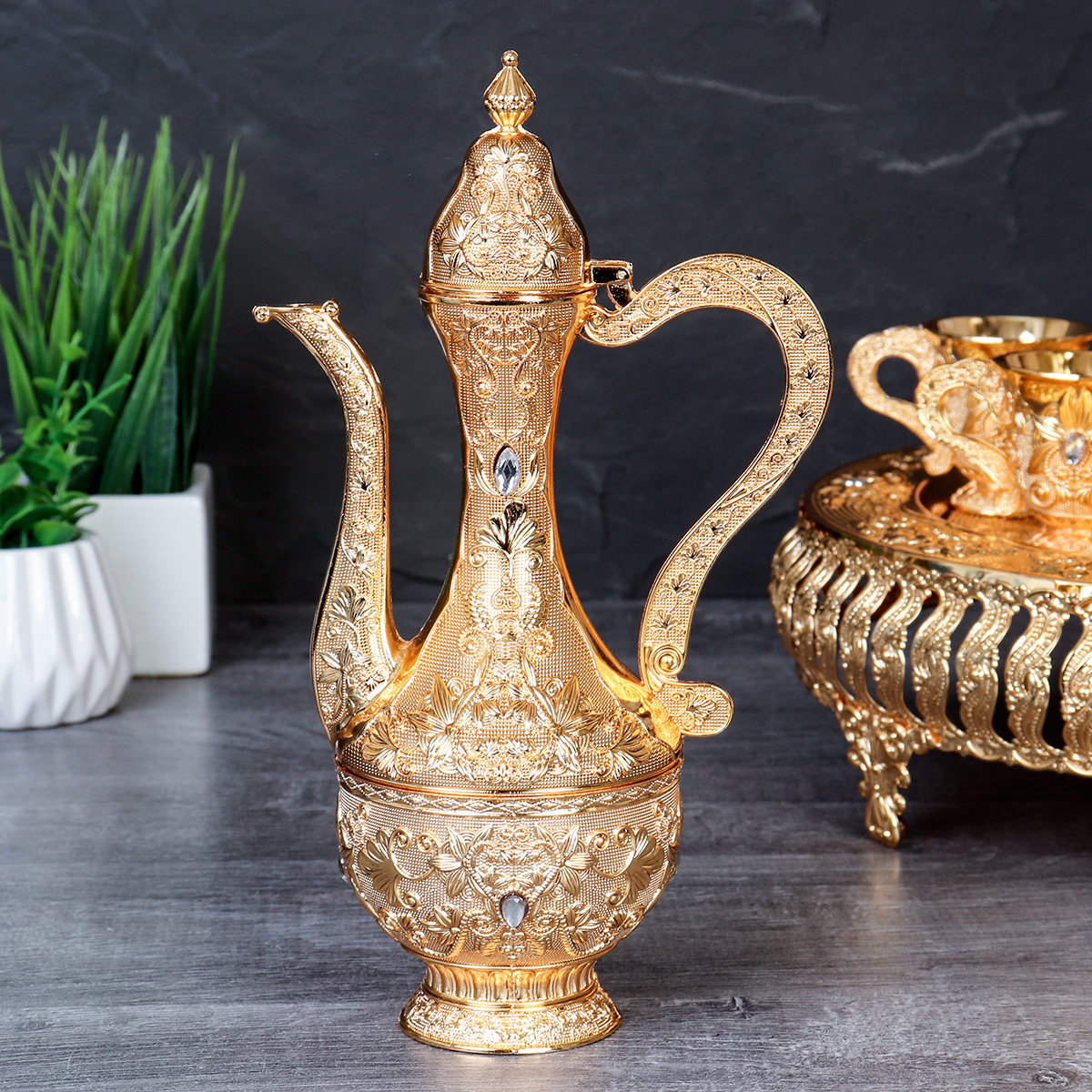 Коньячный набор /200/30мл/ Золото/ 232-7-Gold-750 /уп 16/ Высокий поднос