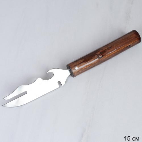 Нож шампурный с узором и деревянной ручкой Эко / 2К-388 /уп 12/ 270(150)х45х2
