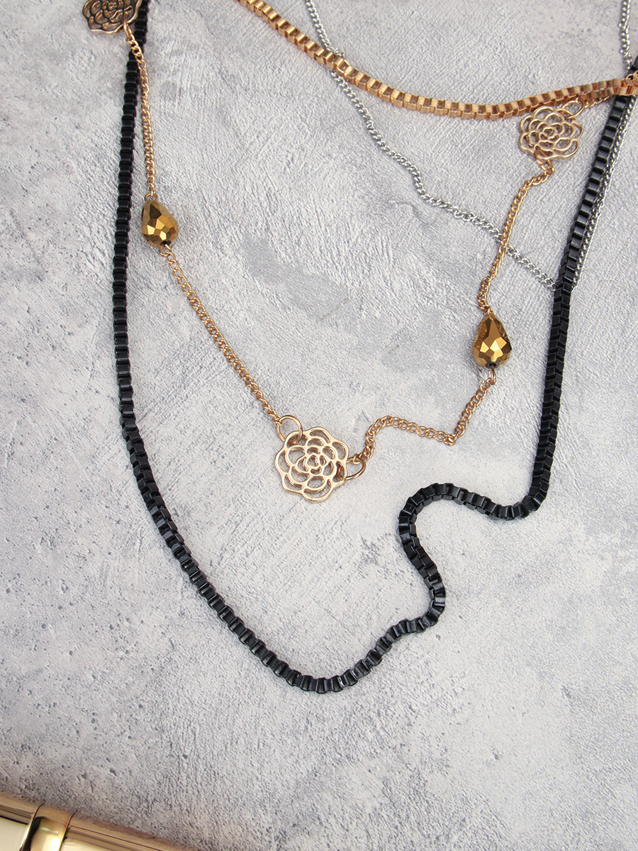 Колье многослойное 47 см / 43/08/08-2 /уп 12/Акция